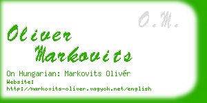 oliver markovits business card